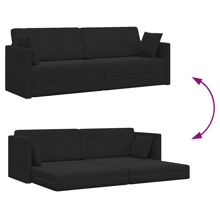 Vloerslaapbank Zwart 213 x 70 x 77 cm Fluweel