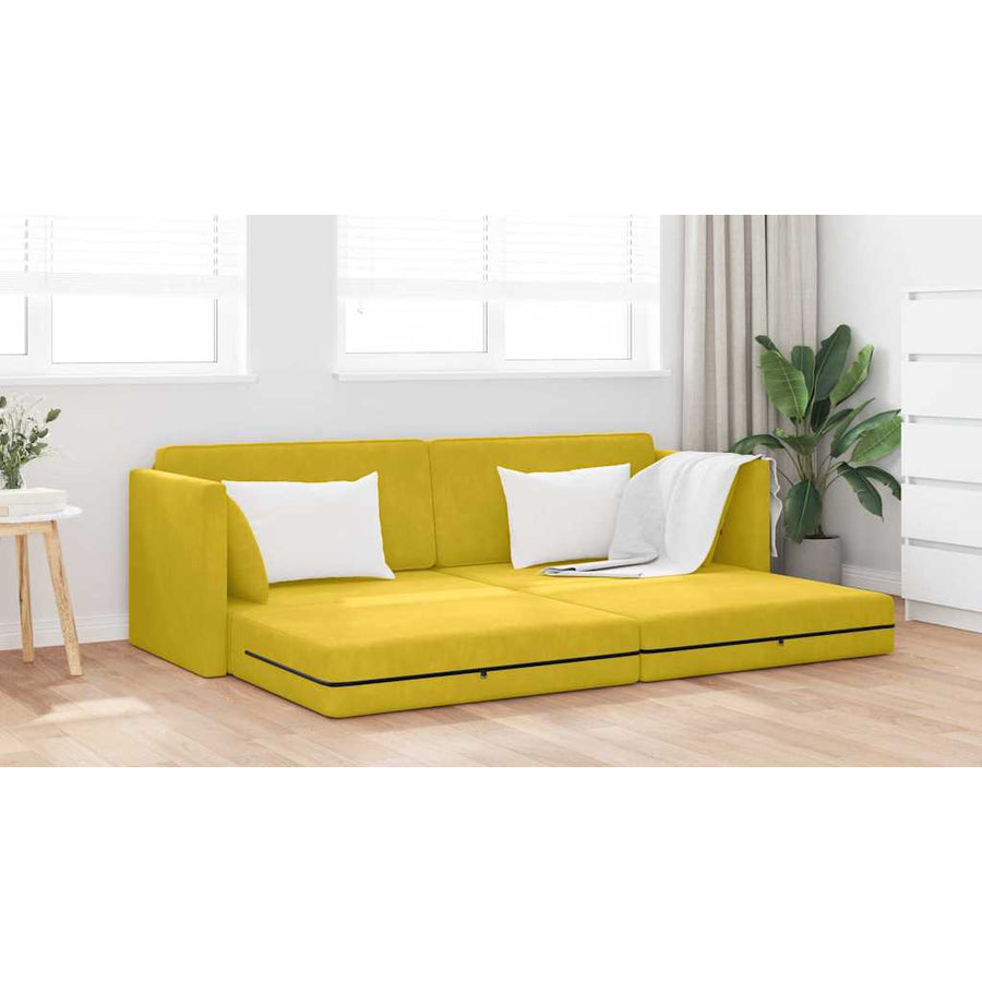 Slaapbank Geel 213 x 70 x 77 cm Fluweel