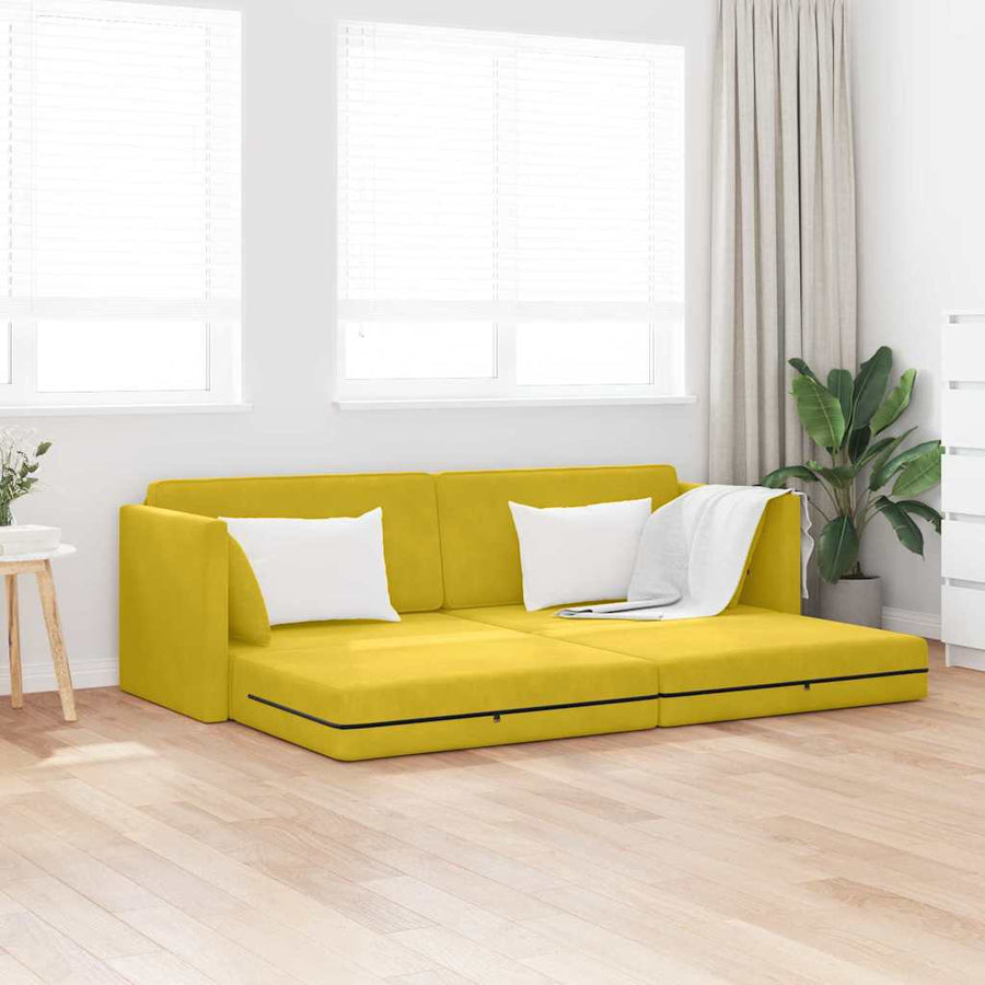 Slaapbank Geel 213 x 70 x 77 cm Fluweel