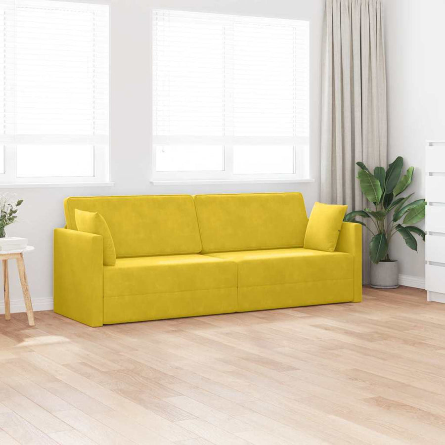 Slaapbank Geel 213 x 70 x 77 cm Fluweel