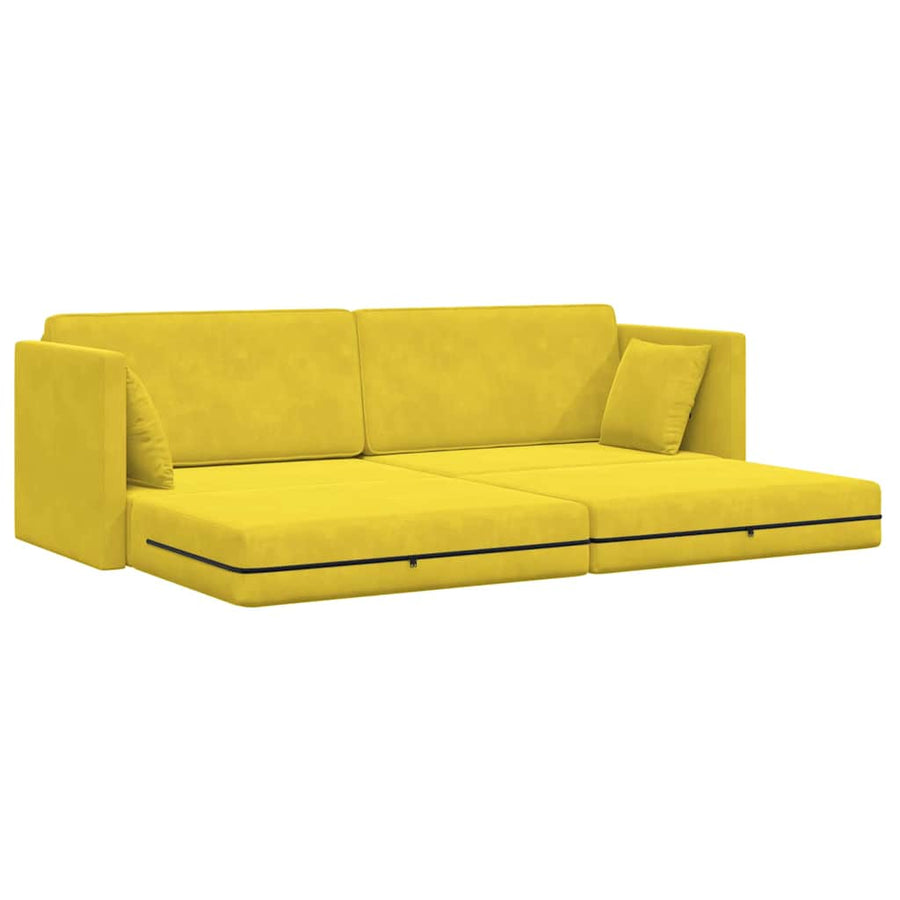 Slaapbank Geel 213 x 70 x 77 cm Fluweel