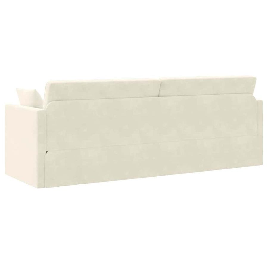 Vloerslaapbank Crème 213 x 70 x 77 cm Fluweel