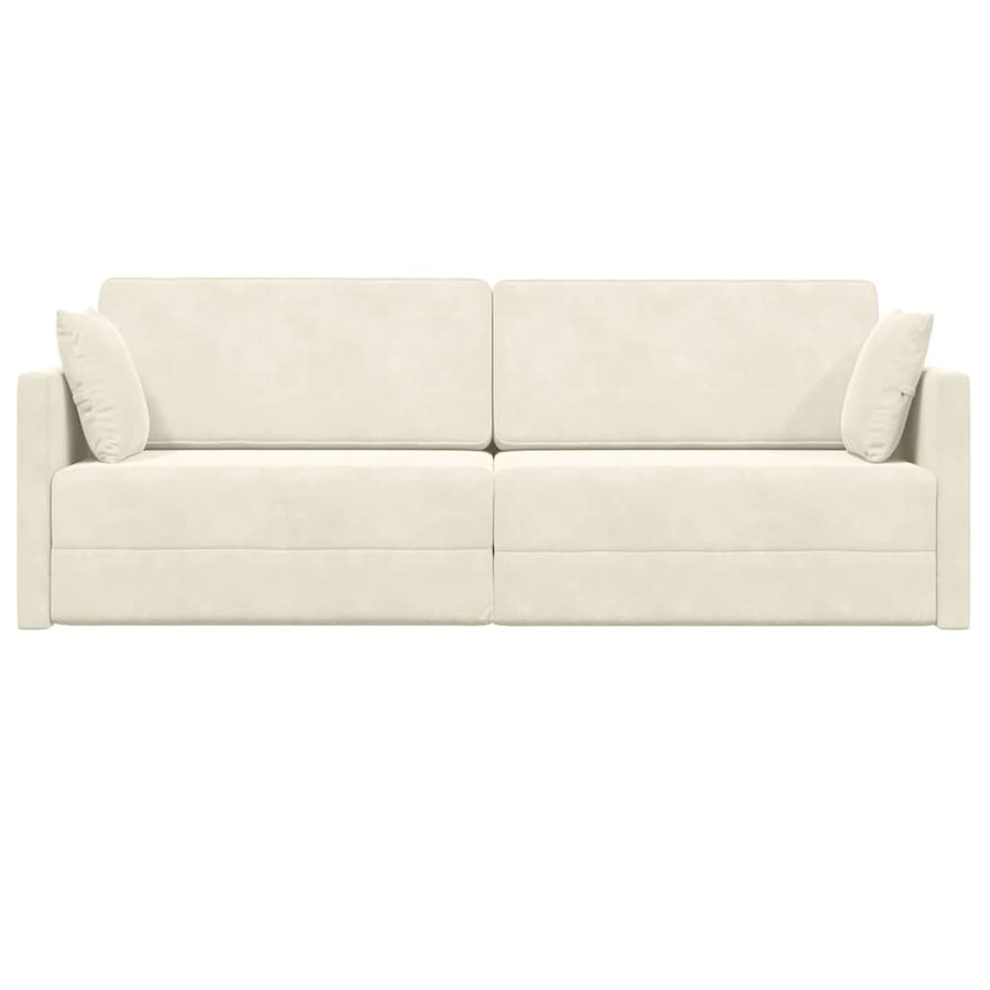 Vloerslaapbank Crème 213 x 70 x 77 cm Fluweel