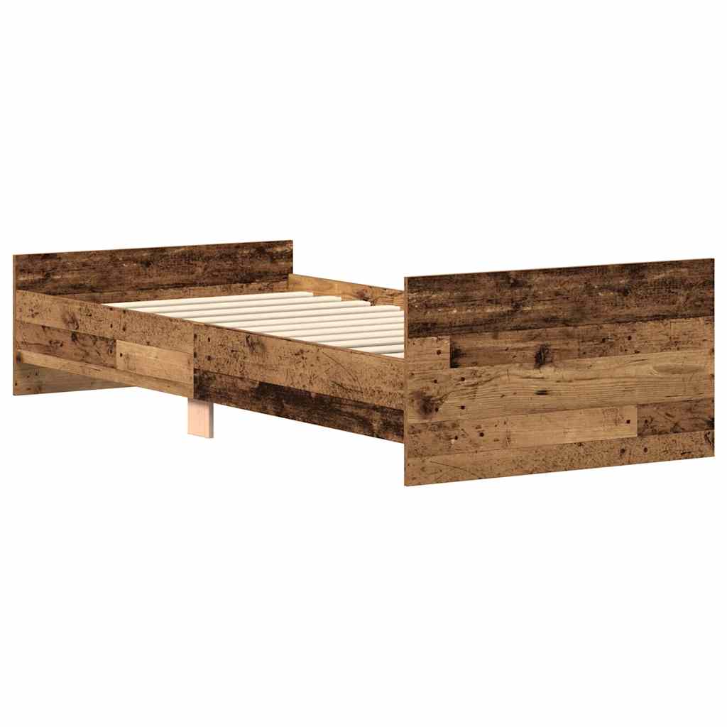 Bedframe zonder matras bewerkt 90x200 cm bewerkt hout oud