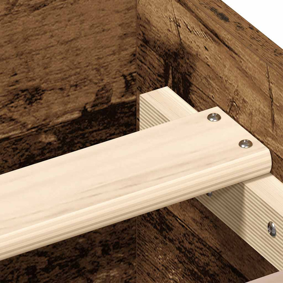 Bedframe zonder matras bewerkt 90x200 cm bewerkt hout oud