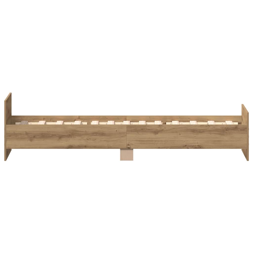 Bedframe zonder matras spaanplaat artisanaal eikenkleurig