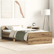 Bedframe 90x200 cm spaanplaat eikenkleurig