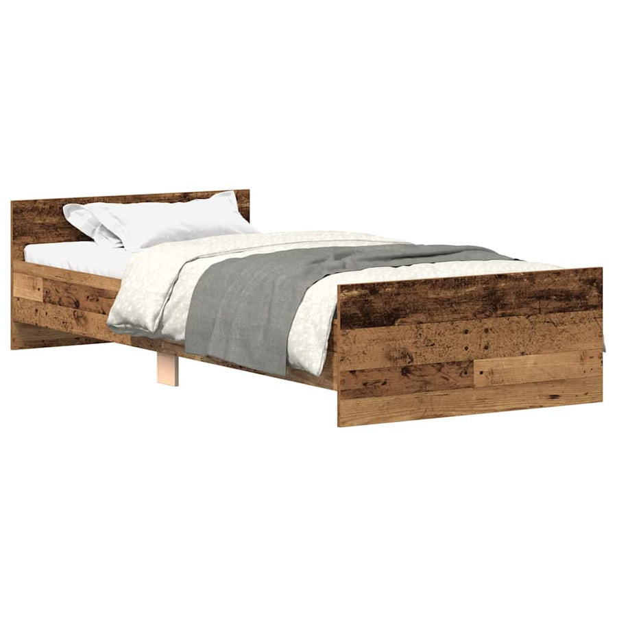 Bedframe zonder matras 100x200 cm bewerkt hout oud hout