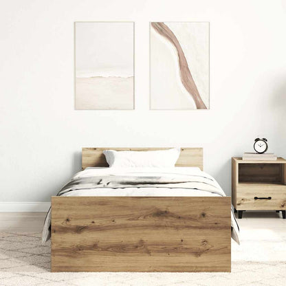 Bedframe zonder matras spaanplaat artisanaal eikenkleurig