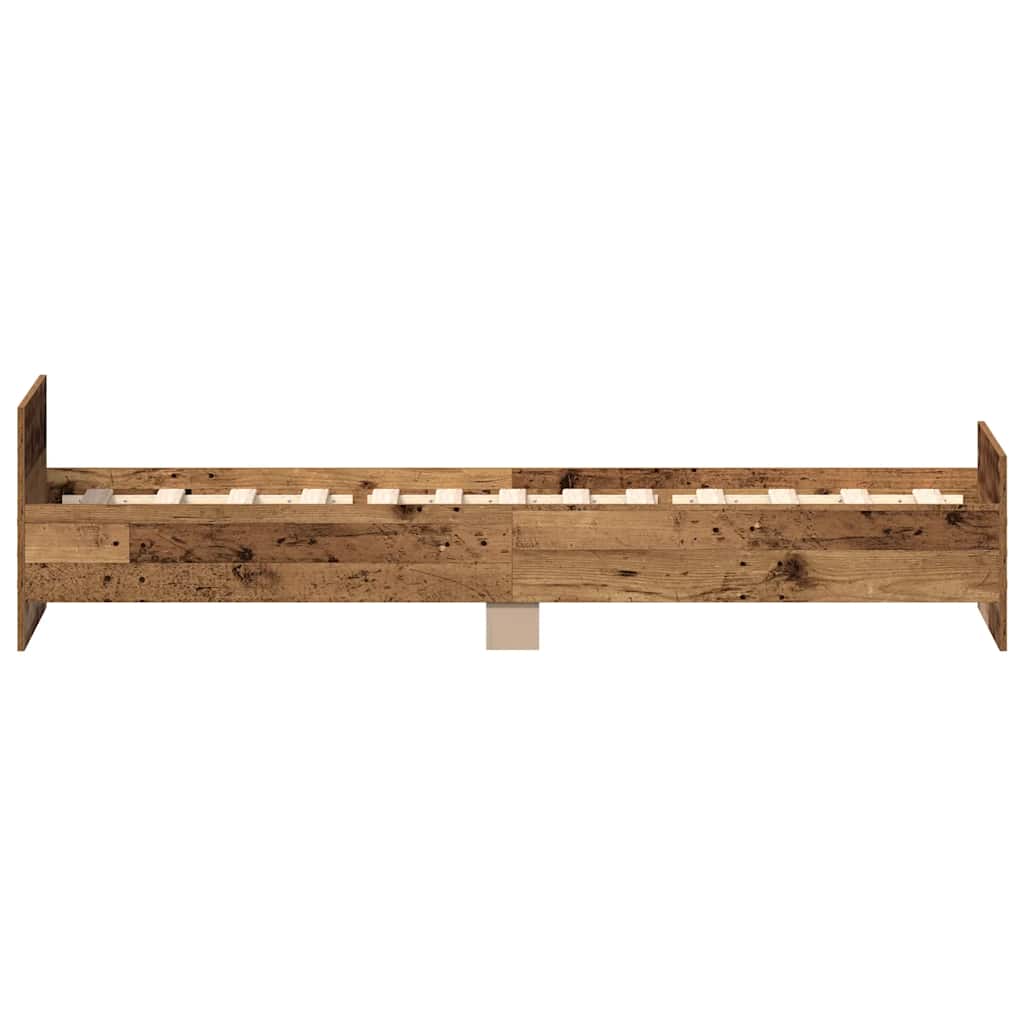 Bedframe zonder matras bewerkt 90x190 cm bewerkt hout oud