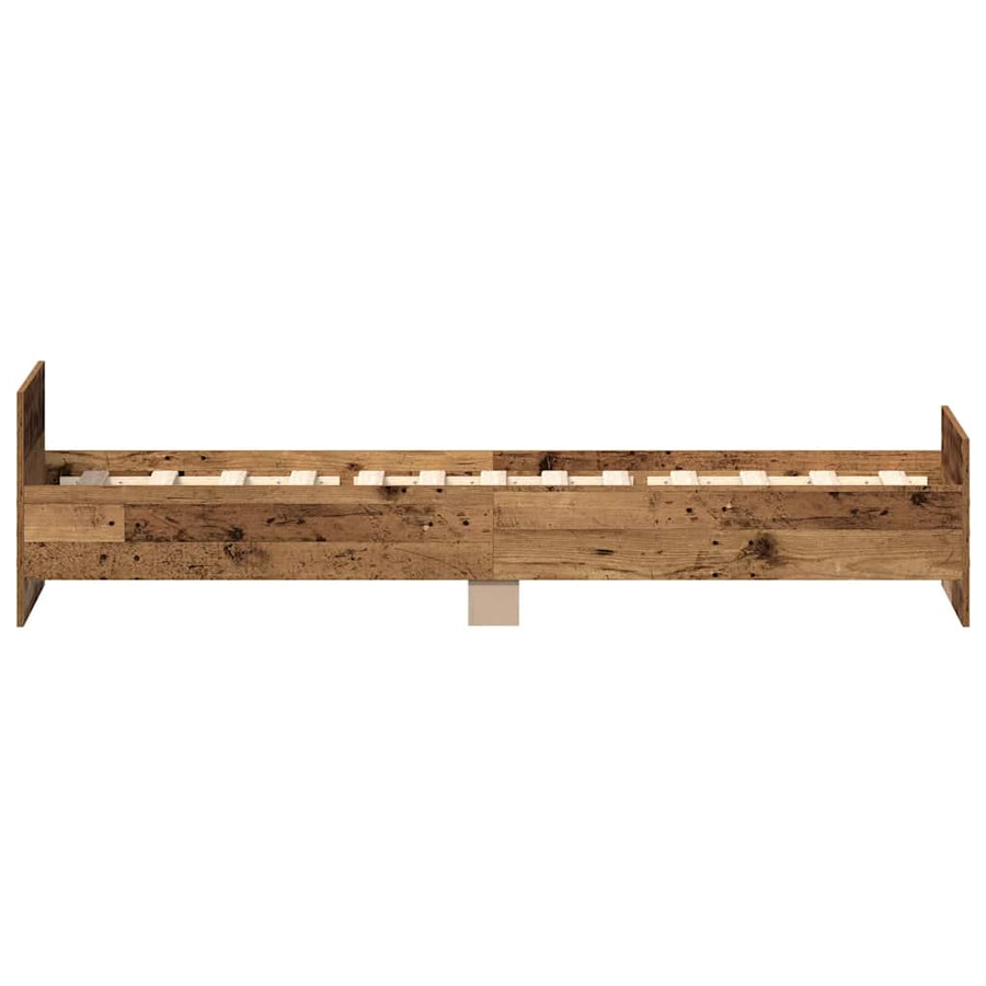 Bedframe zonder matras bewerkt 90x190 cm bewerkt hout oud