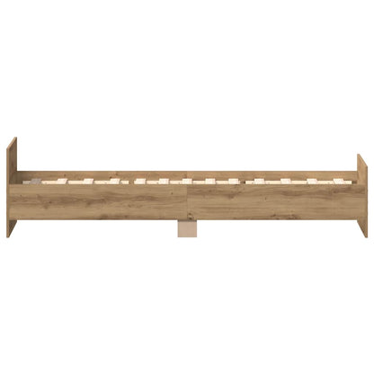 Bedframe zonder matras spaanplaat artisanaal eikenkleurig