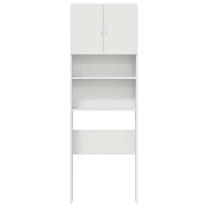 Wasmachinekast 64x24x190 cm bewerkt hout wit