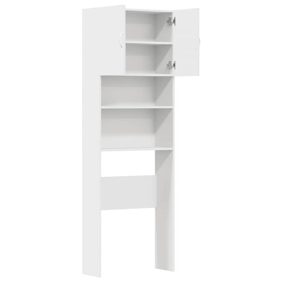 Wasmachinekast 64x24x190 cm bewerkt hout wit