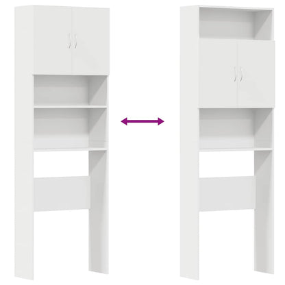 Wasmachinekast 64x24x190 cm bewerkt hout wit
