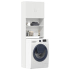 Wasmachinekast 64x24x190 cm bewerkt hout wit