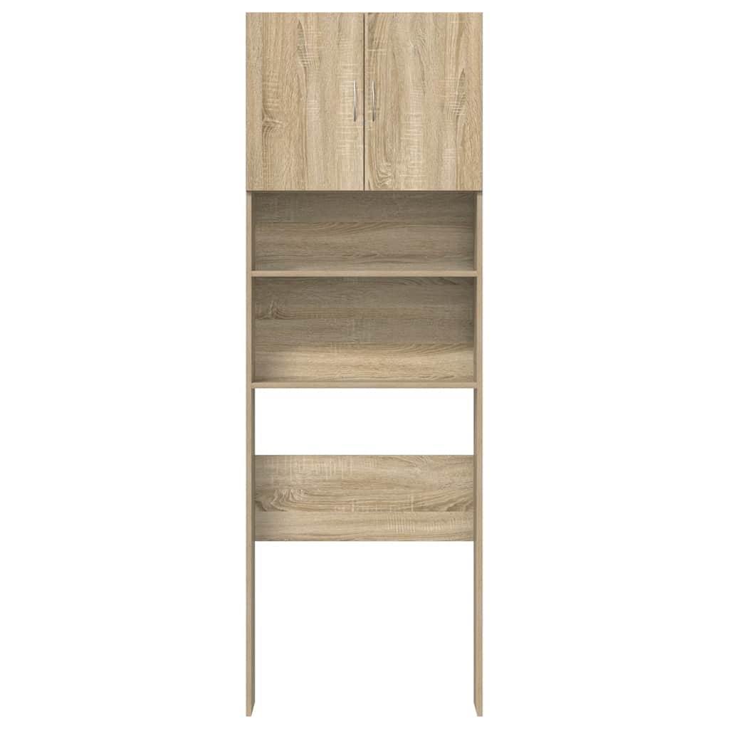 Wasmachinekast 64x24x190 cm bewerkt hout en sonoma eikenkleurig