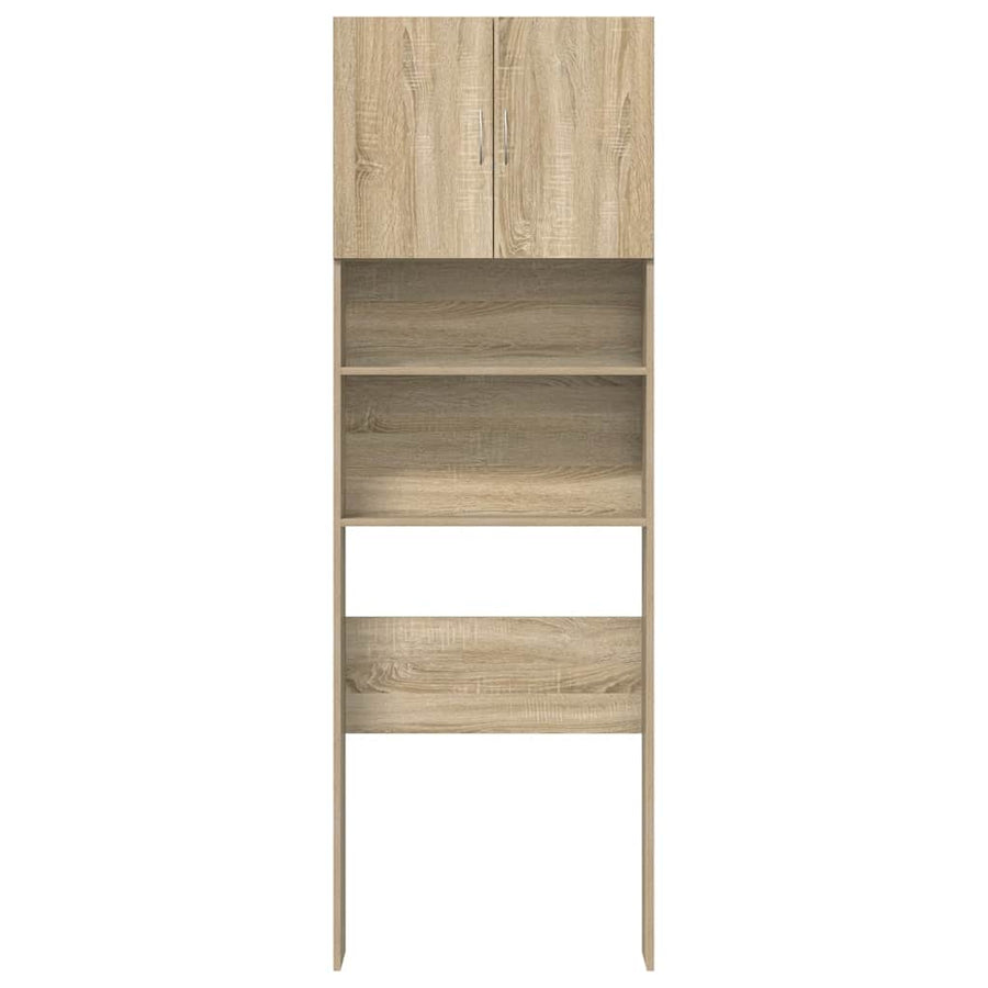 Wasmachinekast 64x24x190 cm bewerkt hout en sonoma eikenkleurig