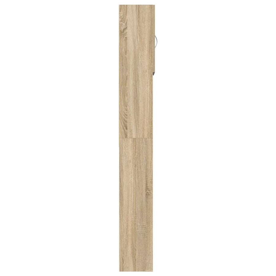 Wasmachinekast 64x24x190 cm bewerkt hout en sonoma eikenkleurig