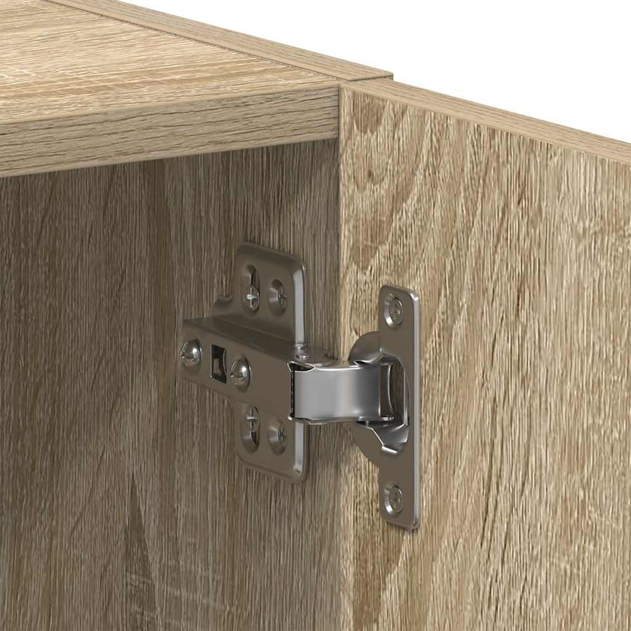 Wasmachinekast 64x24x190 cm bewerkt hout en sonoma eikenkleurig