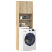 Wasmachinekast 64x24x190 cm sonoma eiken