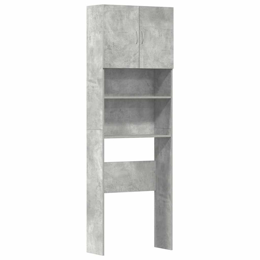 Wasmachinekast 64x24x190 cm bewerkt hout betongrijs
