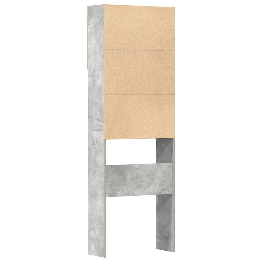 Wasmachinekast 64x24x190 cm bewerkt hout betongrijs
