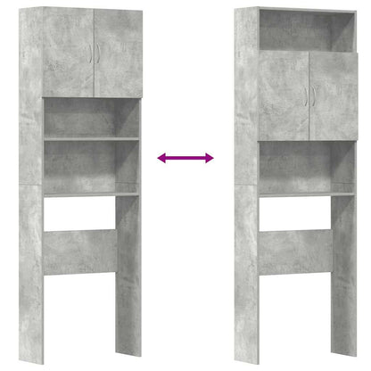 Wasmachinekast 64x24x190 cm bewerkt hout betongrijs