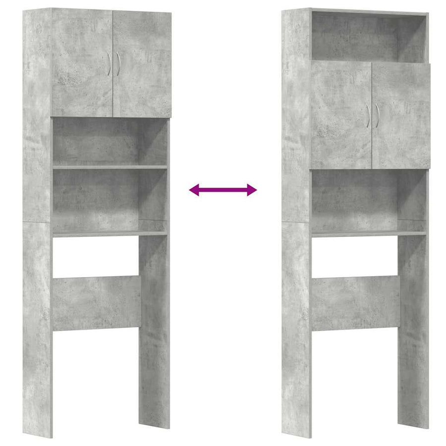 Wasmachinekast 64x24x190 cm bewerkt hout betongrijs
