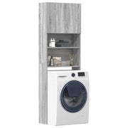 Wasmachinekast 64x24x190 cm bewerkt hout grijs sonoma