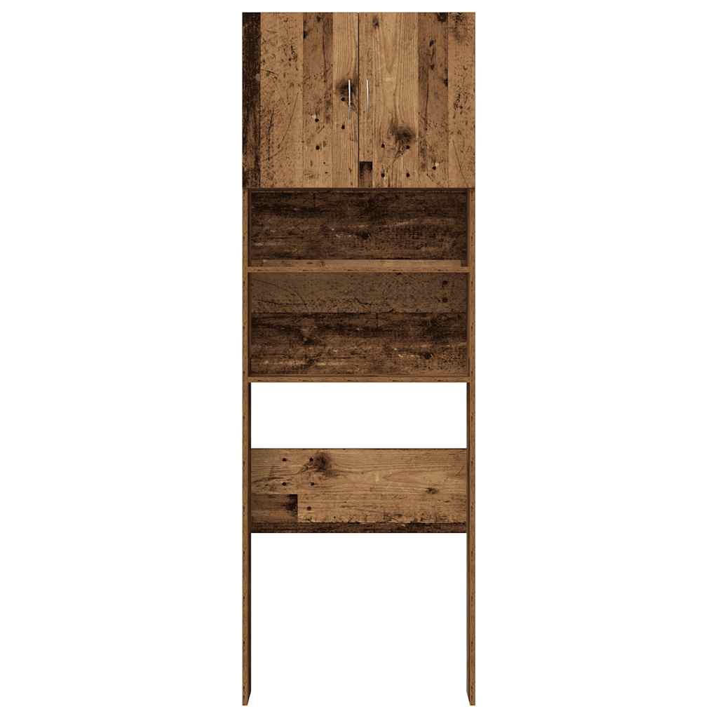 Wasmachinekast 64x24x190 cm bewerkt hout oud houtkleurig