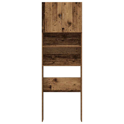 Wasmachinekast 64x24x190 cm bewerkt hout oud houtkleurig