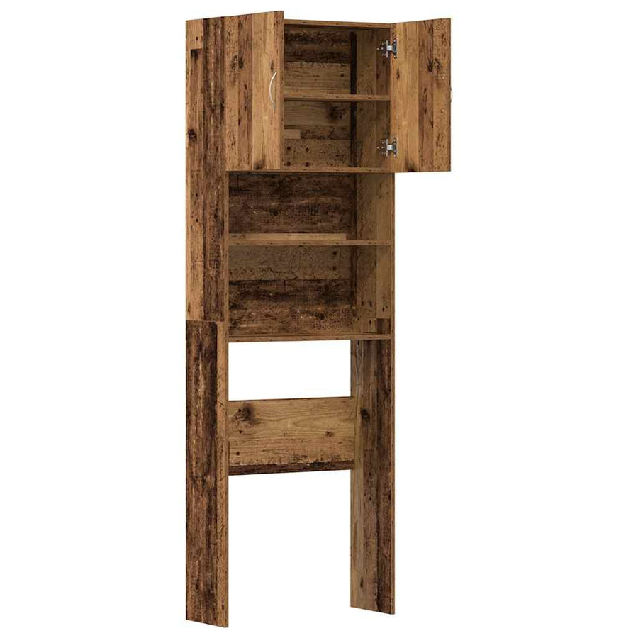 Wasmachinekast 64x24x190 cm bewerkt hout oud houtkleurig