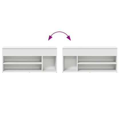 Schoenenbank 102x30,5x45 cm bewerkt hout wit