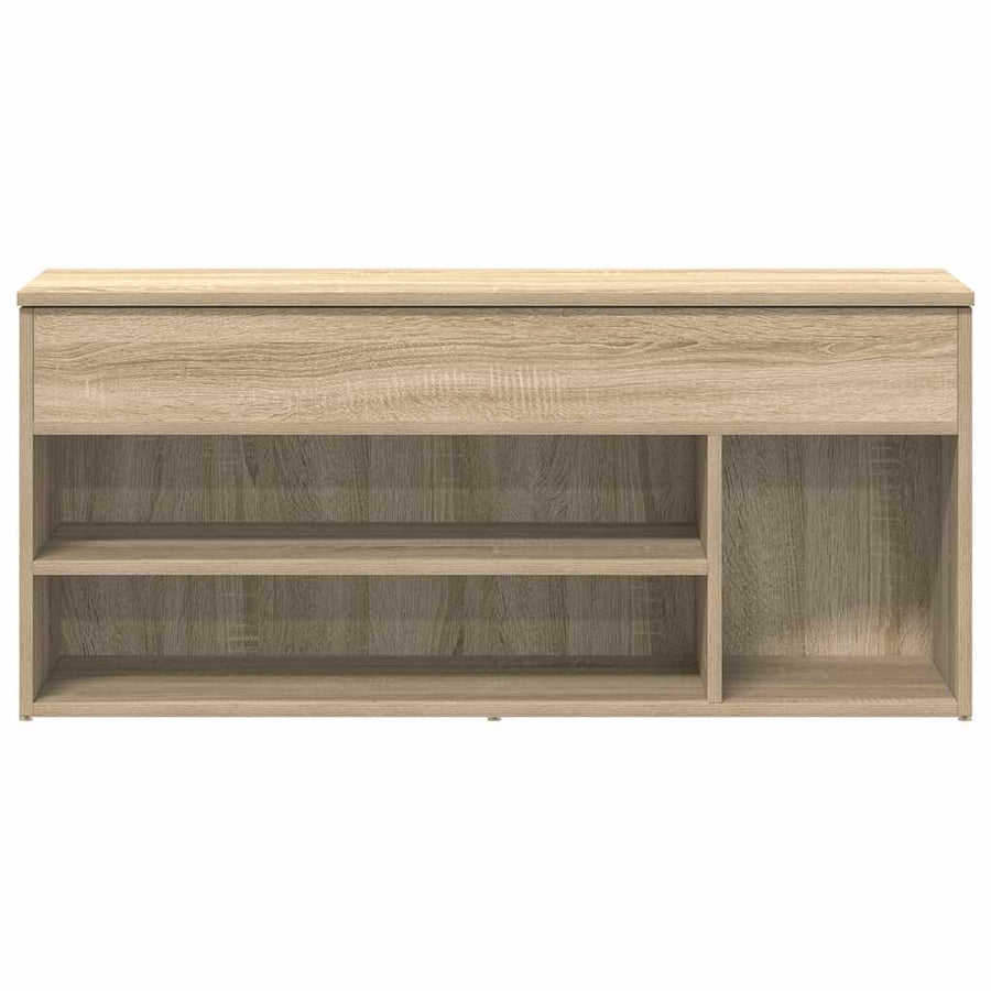 Schoenenbank 102x30,5x45 cm bewerkt hout sonoma eikenkleurig