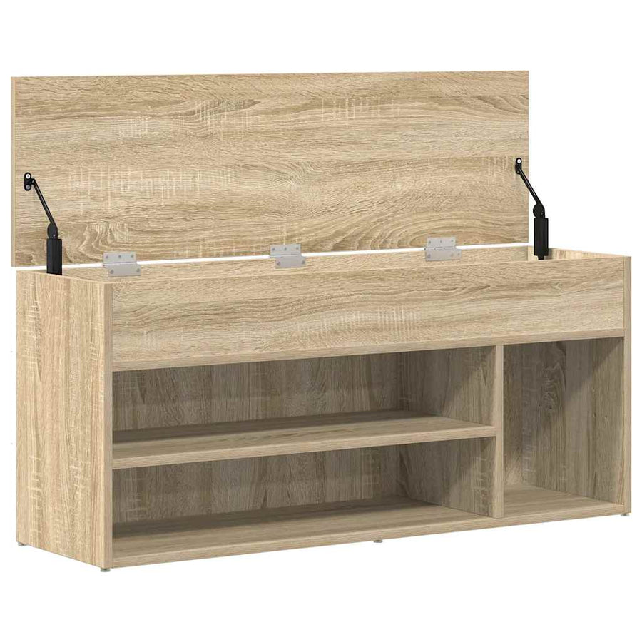 Schoenenbank 102x30,5x45 cm bewerkt hout sonoma eikenkleurig
