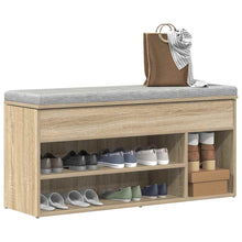 Schoenenbank 102x30,5x45 cm bewerkt hout sonoma eikenkleurig