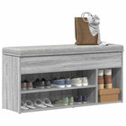 Schoenenbank 102x30,5x45 cm bewerkt hout grijs