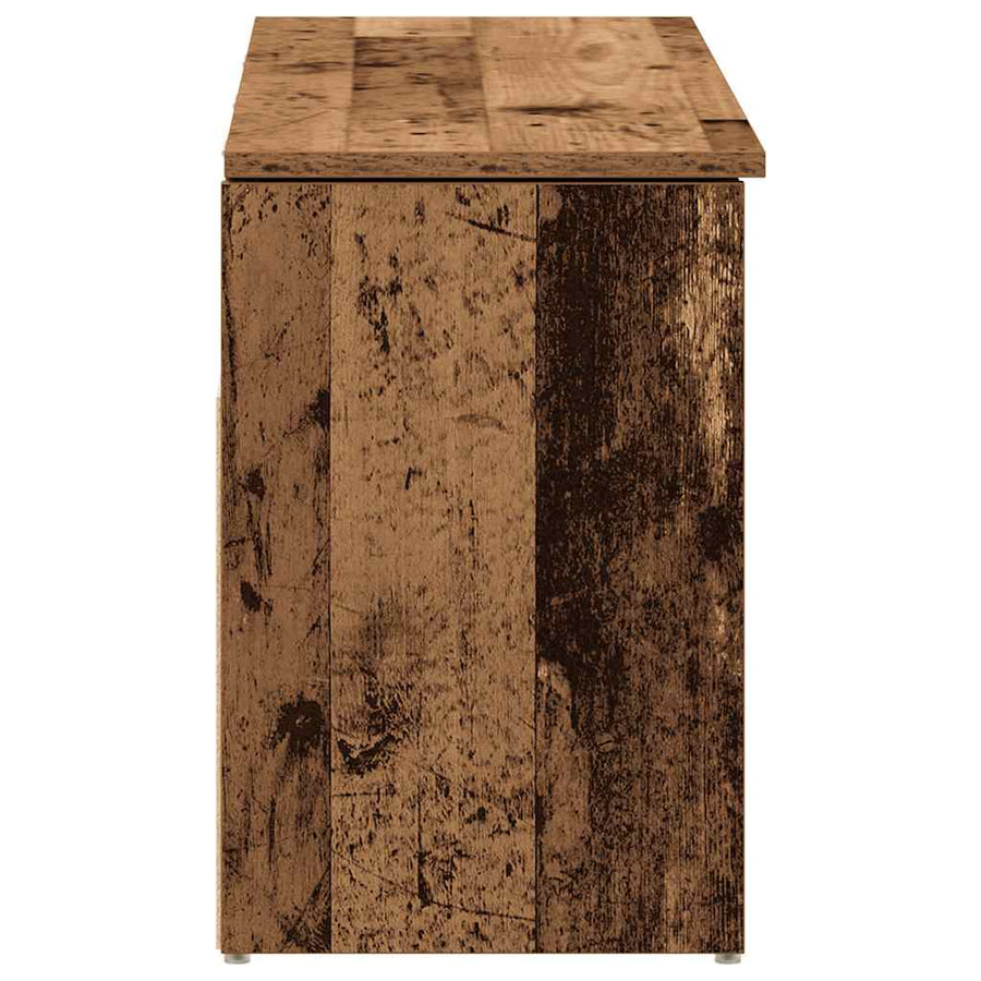 Schoenenbank 102x30,5x45 cm bewerkt hout oud houtkleurig