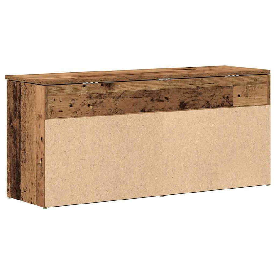 Schoenenbank 102x30,5x45 cm bewerkt hout oud houtkleurig