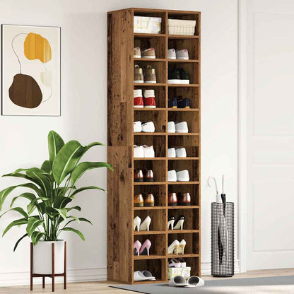 Schoenenkast 54x34x183 cm spaanplaat oud hout