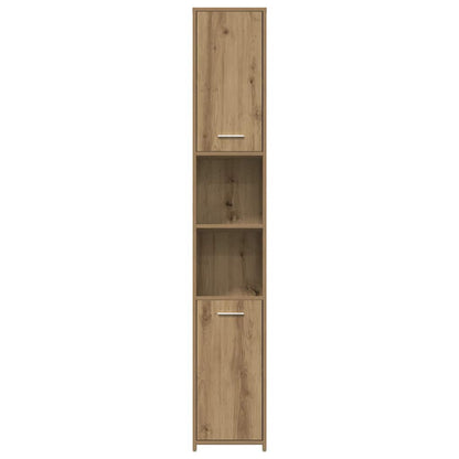 Badkamerkast 30x30x183,5 cm bewerkt hout artisanaal eikenkleur