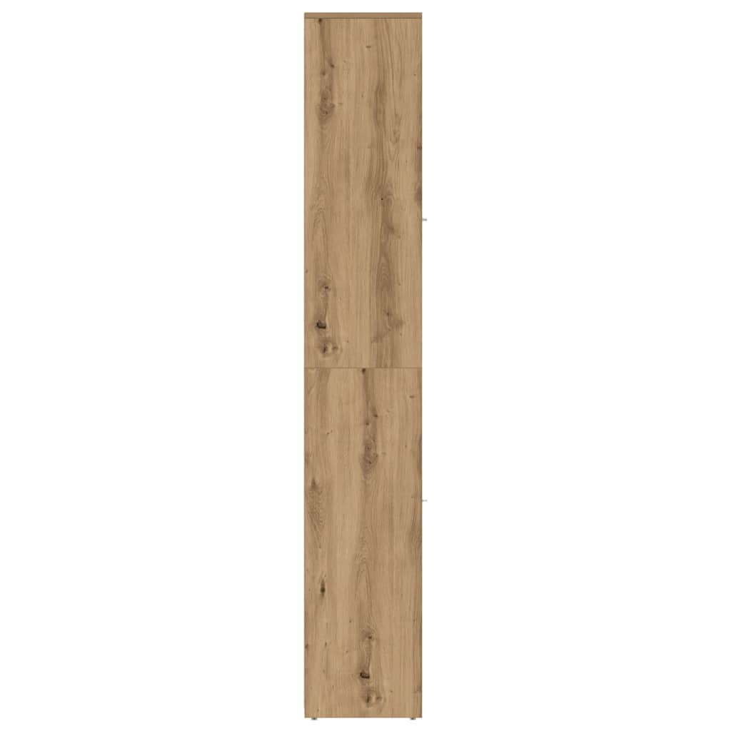 Badkamerkast 30x30x183,5 cm bewerkt hout artisanaal eikenkleur