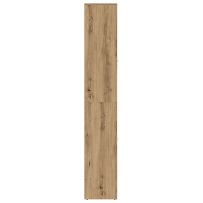 Badkamerkast 30x30x183,5 cm bewerkt hout artisanaal eikenkleur