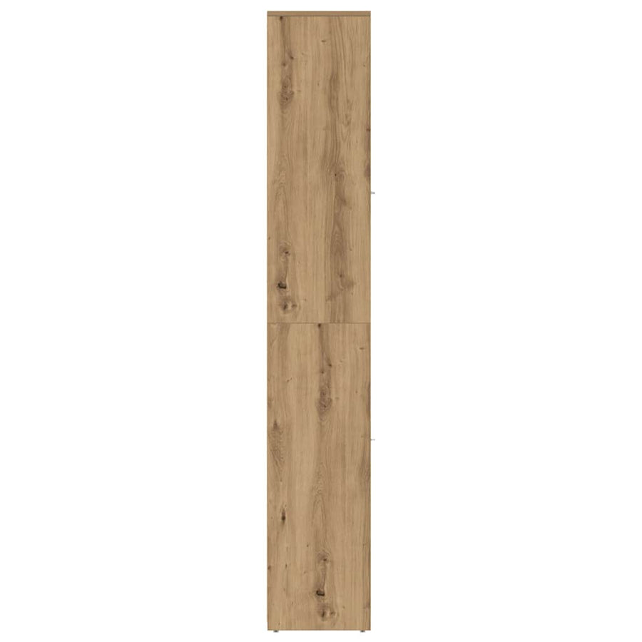 Badkamerkast 30x30x183,5 cm bewerkt hout artisanaal eikenkleur