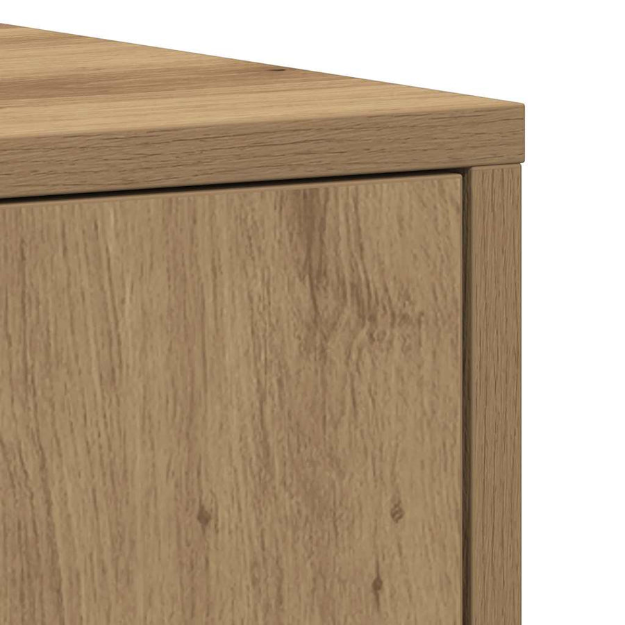Badkamerkast 30x30x183,5 cm bewerkt hout artisanaal eikenkleur