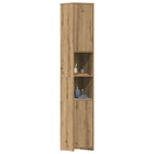 Badkamerkast 30x30x183,5 cm bewerkt hout eikenkleur