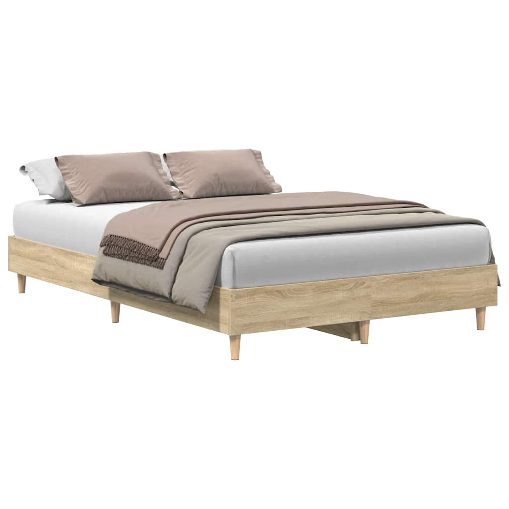 Bedframe zonder matras 120x200cm spaanplaat sonoma eikenkleurig