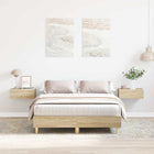 Bed frame without mattress 120x200cm chipboard Sonoma oak color