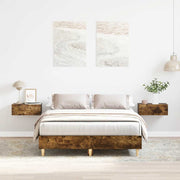 Bedframe 120x200 cm spaanplaat gerookt eiken